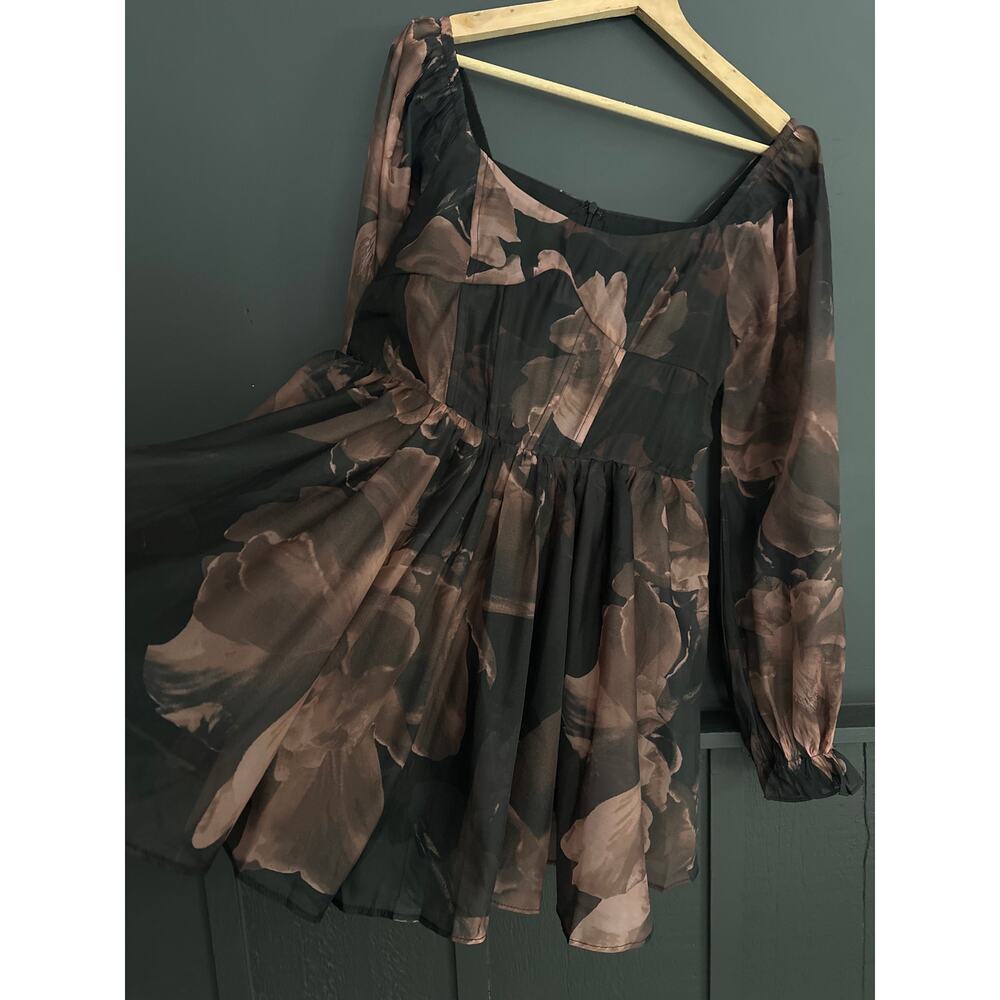 Promesa Rich Blossoms Floral Organza Corset Babydoll Romper Dress NEW Size Small - Picture 8 of 16